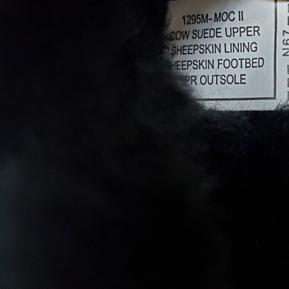 Bearpaw Moc II Men's Slippers Sheepskin Black Size 10 New - Picture 10 of 10